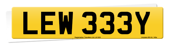 Registration number LEW 333Y